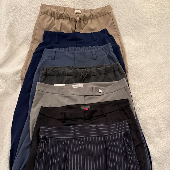 Calvin Klein Pants - 7 Pairs Neutral Work Appropriate Pants, size L, XL, XXL, 12 & 14.